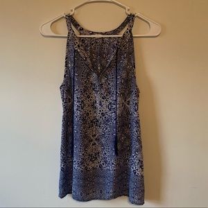 Blue and white blouse